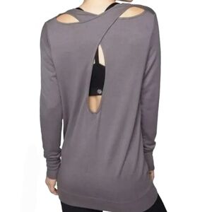 Athleta Coaster Go-To Open Back Sweatshirt, Silver Bells